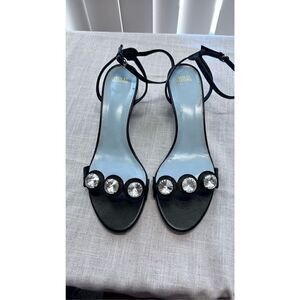 Frances Valentine Women's Leather Buckle Strap Beatrix Sandals Black Size 11